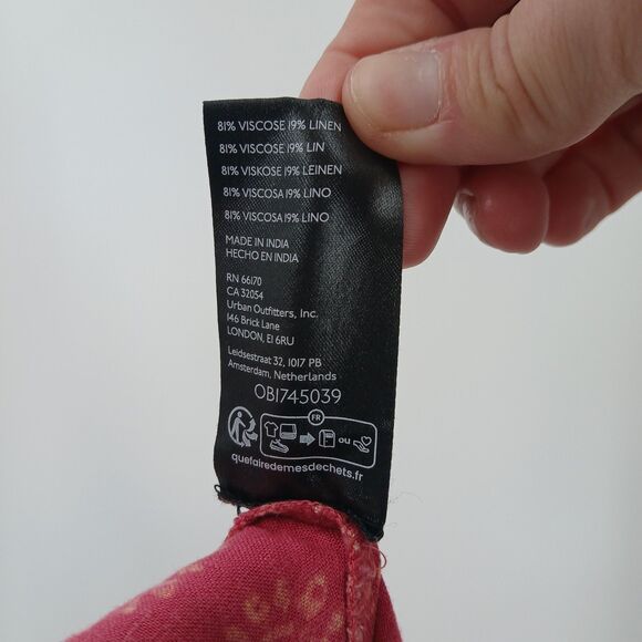 Ecote Wide Leg Jumpsuit Womens XS Pink Floral Hippie Boho Festival Aesthetic - Picture 6 of 6